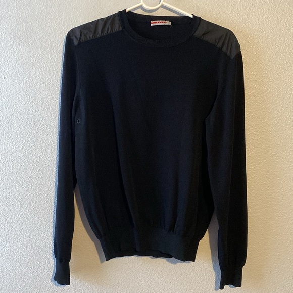 Prada Pullover Sweatshirt Long Sleeve Black Size EU 50 Medium - Picture 1 of 6